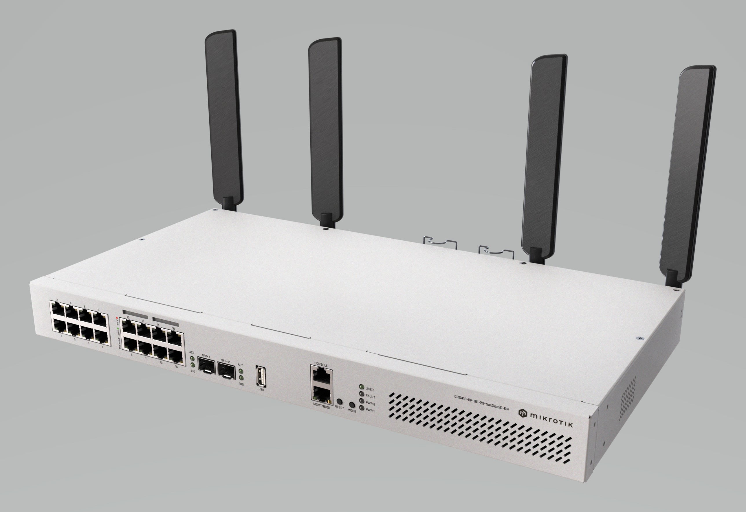 MikroTik CRS418-8P-8G-2S+5AXQ2AXQ Layer 3 Switch, WiFi6, (16x Gigabit, 2x SFP+)